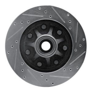 Ford F-150 Brake Rotor (1) - Front Left - R1 Concepts - Drilled & Slotted - Silver - `97-`02